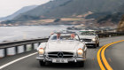 The writer, in the driver’s seat, puts the $US1.85 million 300SL through its paces on the Cabrillo Highway.