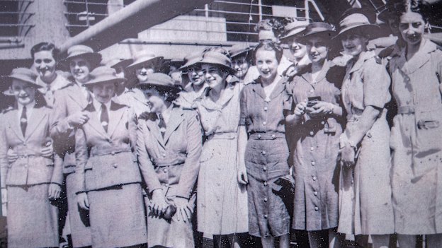 Australian Army Nurses on board one of the ships evacuated from Singapore in February 1942.