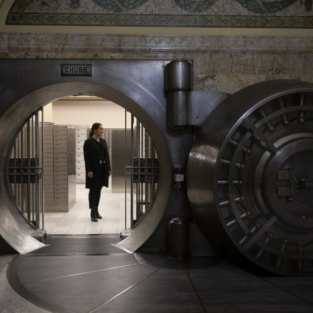 Diana Shekari, manager of Commonwealth Bank’s flagship branch in Martin Place, in the underground vault.