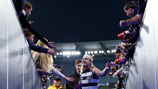 Bailey Smith is enjoying a renaissance in his second AFL start as a Cat.