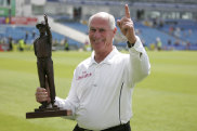 Rudi Koertzen during his last Test match in 2010.  The South African former umpire has died aged 73.