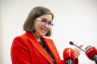 Sex Discrimination Commissioner Kate Jenkins launches her report into Parliament House culture last year.