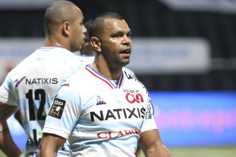 Kurtley Beale playing for Stade Francais.