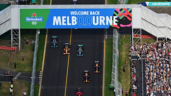 The first lap of Sunday’s race.