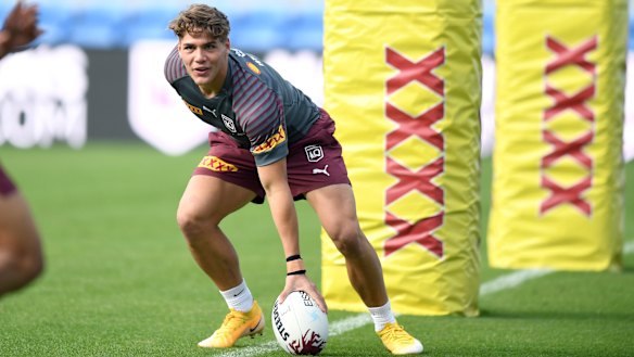 Queensland fullback Reece Walsh in Maroons camp this week.