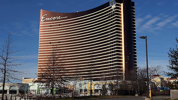 Wynn's $US2.6 billion Encore Boston Harbor casino complex is scheduled to open in June but its licence is under threat.