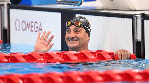 Sebastian Rodriguez after competing in his mixed 4x50m relay on Thursday at the Tokyo Aquatic Centre. 