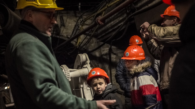 A former miner guides an educational tour to the Guido Deep Coal Mine in Zabrze, in the south-west Silesian region of Poland. 