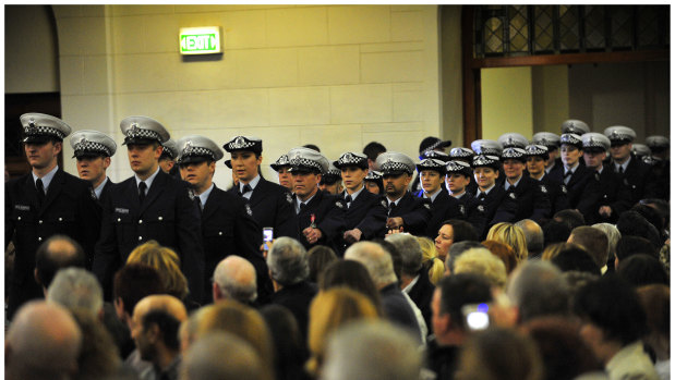 A matter of trust: Graduating recruits at the Victoria Police Academy in 2010.