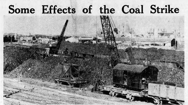 Victorian trains have only this bank of coal at North Melbourne yards to keep them going until the strike is settled. 