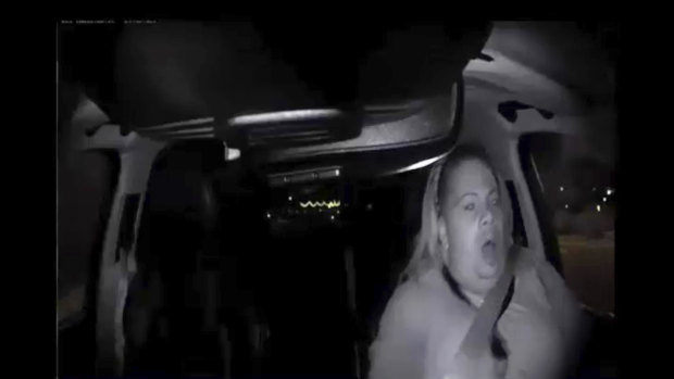 A mounted camera inside the Uber shows the moment 49-year-old cyclist Elaine Herzberg was hit.