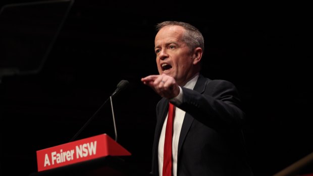 Labor leader Bill Shorten delivers the key note speech to the NSW Labor conference on Sunday.