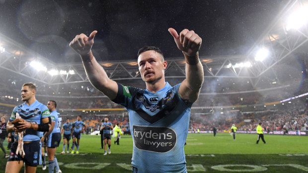 New era: Damien Cook celebrates a State of Origin series victory, but is the game's showcase becoming "too" big?