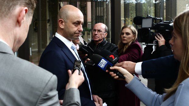 NRL CEO Todd  Greenberg addresses the media.