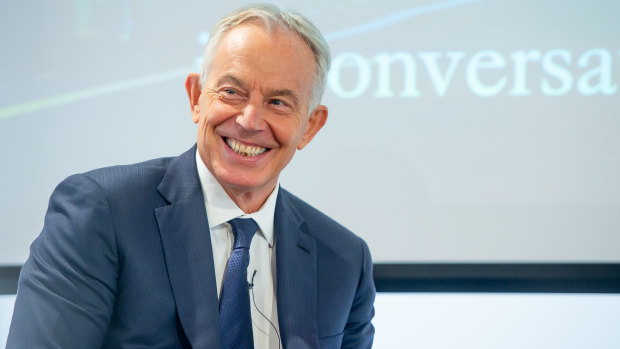 Tony Blair speaking at the launch of the International School of Government at King's College London on Tuesday.