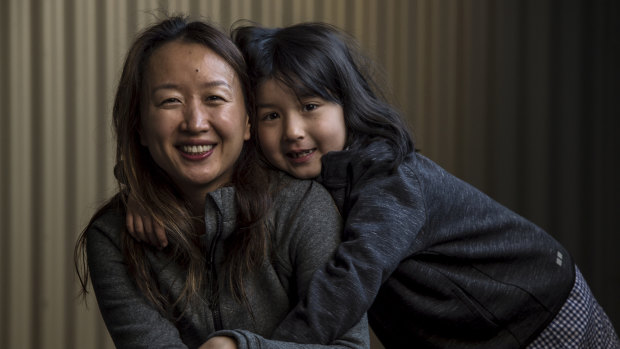Wendy Shi and her six-year-old daughter Brianna. Ms Shi has settled a legal claim for birth trauma.
 