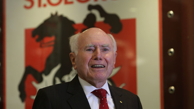 Former Prime Minister John Howard at the St George District Rugby League Football Club's centenary launch.