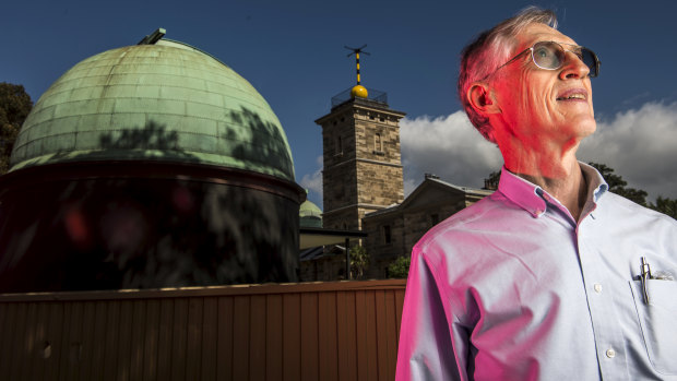 Dr John Mather at Sydney Observatory. He is visiting Australia ahead of the launch of NASA's James Webb Space Telescope. 