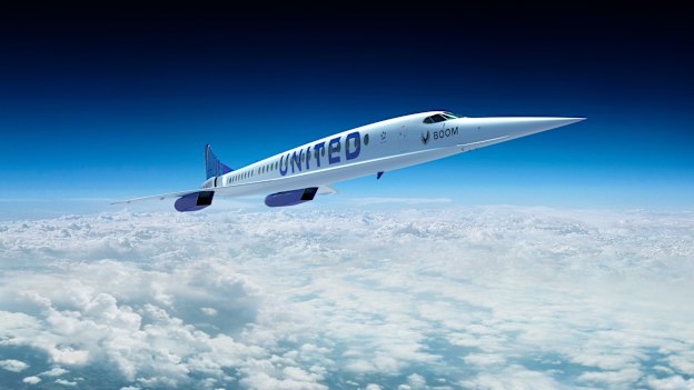 An artist’s rendition of Boom Supersonic’s Overture jet. United Airlines has shown interest.