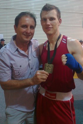 Jeff Horn snr with his son.