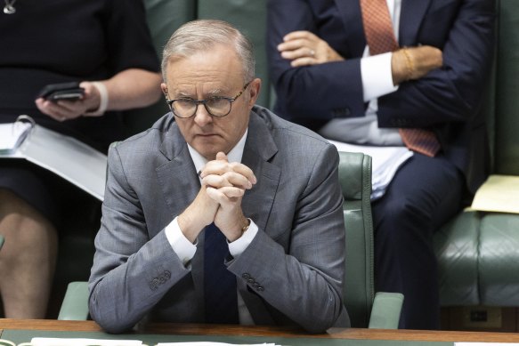 Prime Minister Anthony Albanese during question time on Monday.