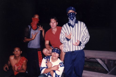 Stevens with US street gang members.
