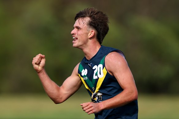 Daniel Annable playing in the Marsh AFL National Academy boys match between Australia U18 and Richmond VFL in April.