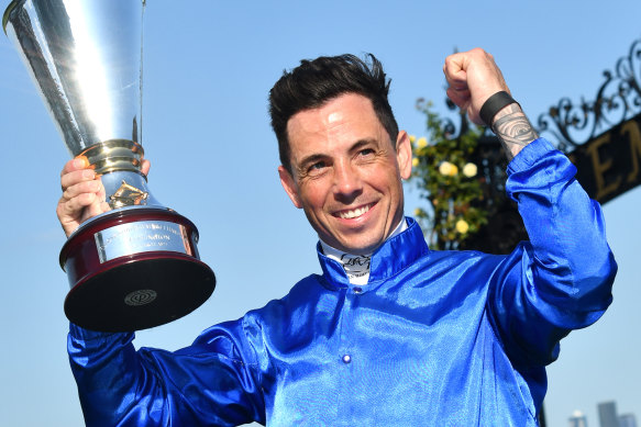 Dean Holland after the biggest moment of his career, winning the 2023 Newmarket Handicap.