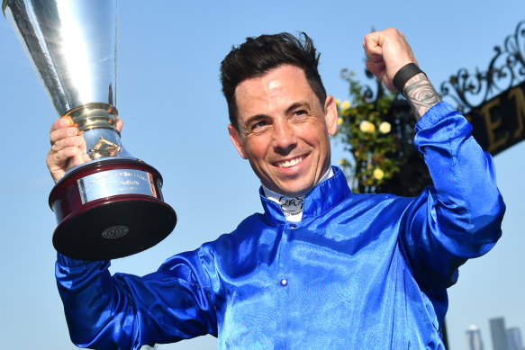 Dean Holland after the biggest moment of his career, winning the 2023 Newmarket Handicap.