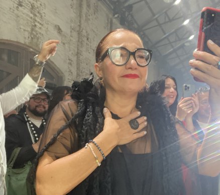 Proud mum Rosa Youkhana at her son Nathaniel’s Fashion Week debut on Monday night.