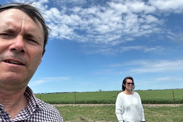 Russell Heard, left, with Donna Johns, one of the farmers whose land will be affected by the proposed mine.