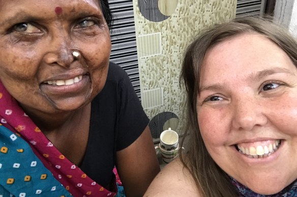 Emma Macey-Storch with her subject, Geeta Mahour.