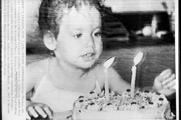 Sulome Theresa on her second birthday in 1988.
