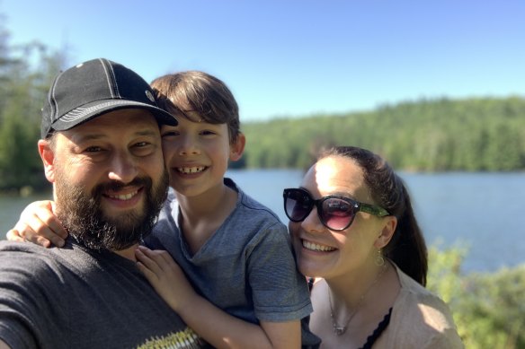 Konrad and Nikki today with their son, Charlie. Charlie's birth was complicated and wasn't helped by Nikki's close-knit friends living so far away.