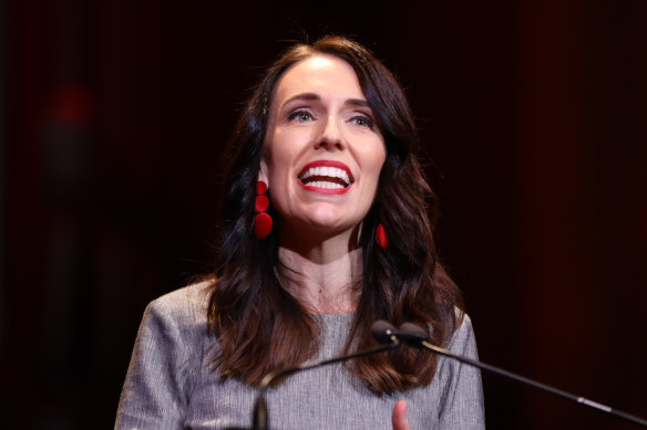 New Zealand Prime Minister Jacinda Adern at the Labour Party election campaign launch in Auckland on Saturday.