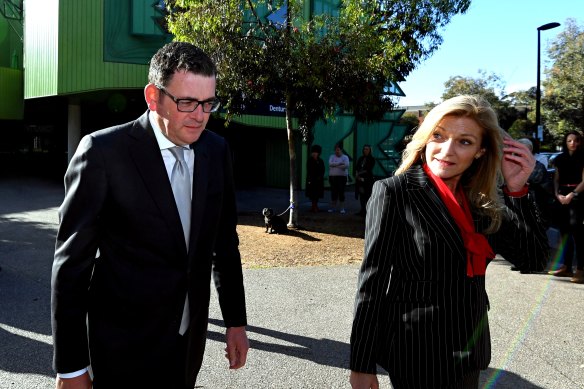 Premier Daniel Andrews and Reason Party MP Fiona Patten.
