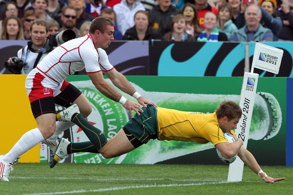 Drew Mitchell remains Australia’s all-time leading Rugby World Cup tryscorer.