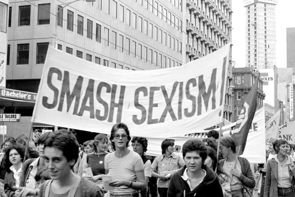 Protesters march through Melbourne on an unknown date.