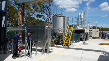 Part of Licella's plastics-to-oil pilot plant at Somersby in NSW. 