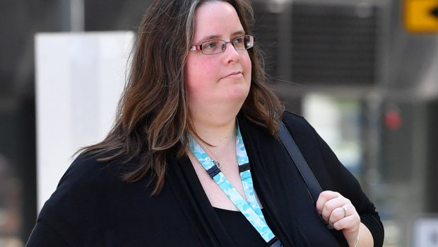 Sarah Mole, who is the personal assistant to Clive Palmer, arrives at the Federal Court in Brisbane.