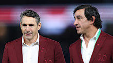 Queensland Origin masterminds: Billy Slater (left) and Johnathan Thurston at the MCG.