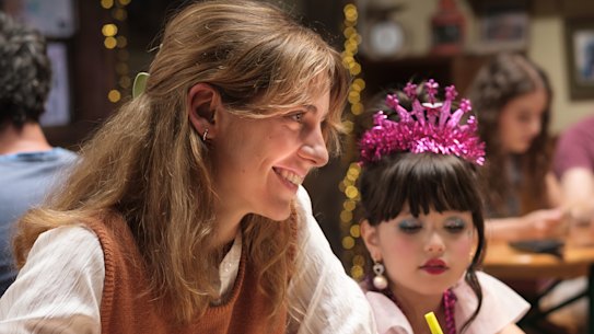 Oly (Nathalie Morris), Jacinda (Ava Cannon) and Santi (Carlos Sanson Jr) in the new season of Bump.