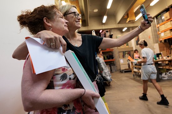  Helen Pitt with her portrait by Jane Guthleben the Art Gallery of NSW on March 31.