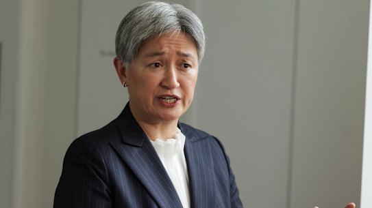 Foreign Minister Penny Wong this morning.