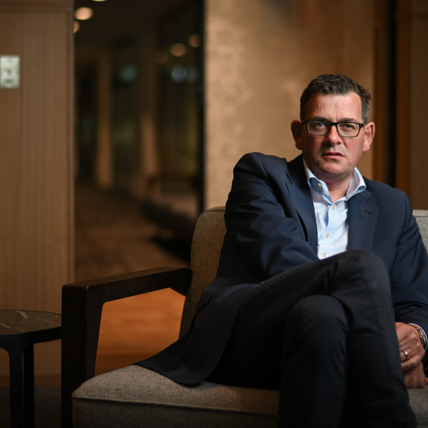 Daniel Andrews in his office during the penultimate week of the state election campaign.