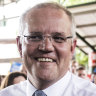 Prime Minister Scott Morrison at a Liberal Party rally. 