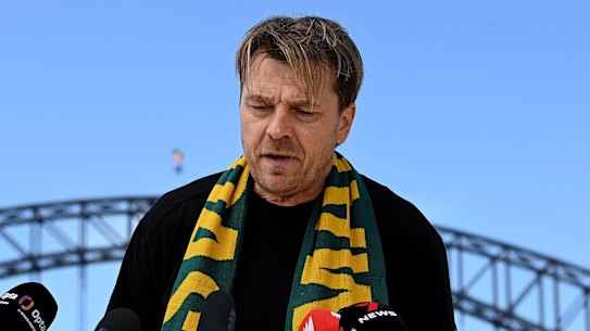 Tony Gustavsson speaks to the media in Sydney on Tuesday.