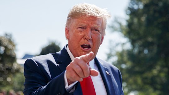 Pointing the finger ... US President Donald Trump. 