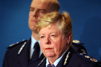 Police commissioner Christine Nixon and her deputy Simon Overland at a press conference in 2007.