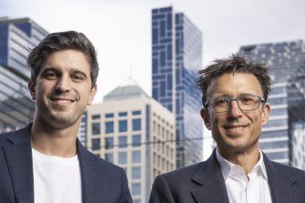 Afterpay’s Nick Molnar and Anthony Eisen in Sydney. 